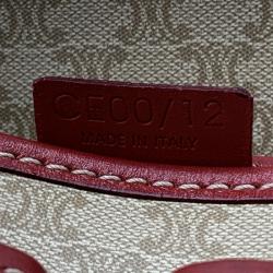 Celine Beige/Red Macadam Coated Canvas Vintage Messenger Bag