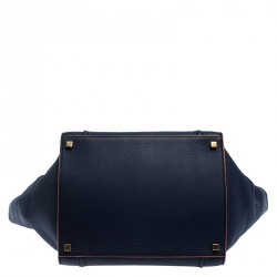 Pre Owned Celine Navy Blue Leather Medium Phantom Luggage Tote