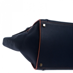 Pre Owned Celine Navy Blue Leather Medium Phantom Luggage Tote