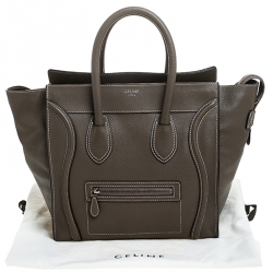 Pre Owned حقيبة سيلين ميني لاغيدج جلد خضراء زيتونية