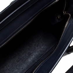 Pre Owned Celine Navy Blue Leather Nano Luggage Tote