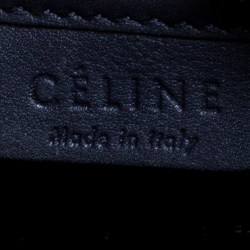 Pre Owned Celine Navy Blue Leather Nano Luggage Tote