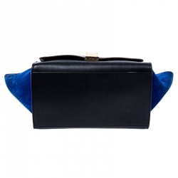 Pre Owned Celine Tri Color Leather and Suede Medium Trapeze Bag