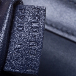 Pre Owned Celine Navy Blue Leather Micro Luggage Tote