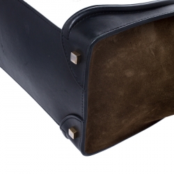 Pre Owned Celine Tricolor Leather and Nubuck Mini Luggage Tote