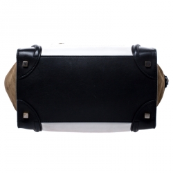 Pre Owned Celine Tricolor Leather and Nubuck Mini Luggage Tote