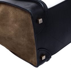 Pre Owned Celine Tricolor Leather and Nubuck Mini Luggage Tote