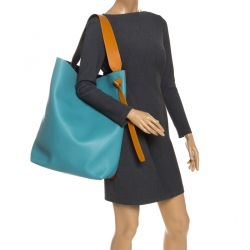Celine Tricolor Leather Oversize Twisted Cabas Hobo