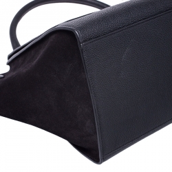 Pre Owned Celine Black Leather and Suede Small Trapeze Bag