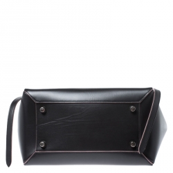 Pre Owned Celine Black Leather Flap Top Handle Bag
