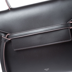 Pre Owned Celine Black Leather Flap Top Handle Bag