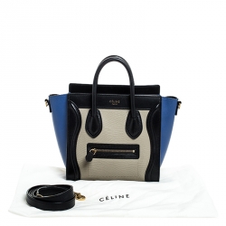 مملوكة مسبقًا Celine Tricolor Leather Nano Luggage Tote