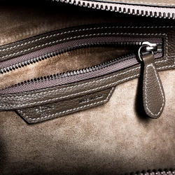 Pre Owned Celine Taupe Leather Micro Luggage Tote 