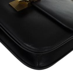 Pre Owned Celine Black Leather Medium Box Shoulder Bag