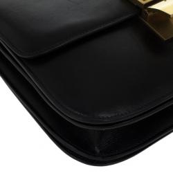 Pre Owned Celine Black Leather Medium Box Shoulder Bag