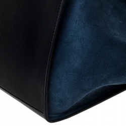 Pre Owned Celine Tri Color Leather and Suede Large Trapeze Bag