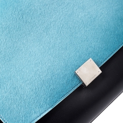 Pre Owned Celine Tricolor Leather and Calfhair Medium Trapeze Bag