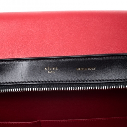 Pre Owned Celine Tricolor Leather and Calfhair Medium Trapeze Bag
