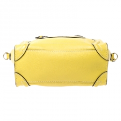 Pre Owned Celine Yellow Leather Nano Luggage Tote