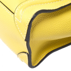 Pre Owned Celine Yellow Leather Nano Luggage Tote
