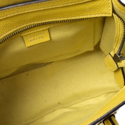 Pre Owned Celine Yellow Leather Nano Luggage Tote