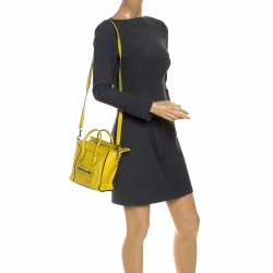 Pre Owned Celine Yellow Leather Nano Luggage Tote