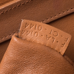 Pre Owned Celine Tan Leather Micro Luggage Tote