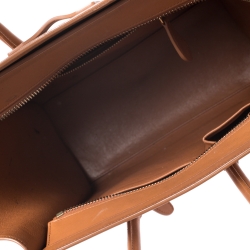 Pre Owned Celine Tan Leather Micro Luggage Tote