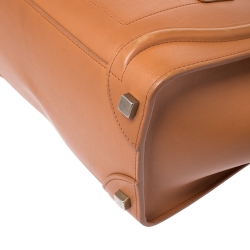 Pre Owned Celine Tan Leather Micro Luggage Tote