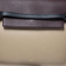 Pre Owned Celine Beige/Burgundy Leather Nano Belt Bag