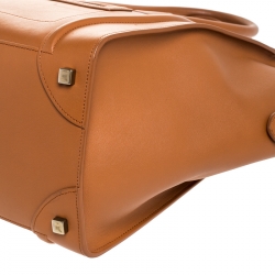 Pre Owned Celine Caramel Brown Leather Mini Luggage Tote