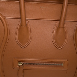 Pre Owned Celine Caramel Brown Leather Mini Luggage Tote