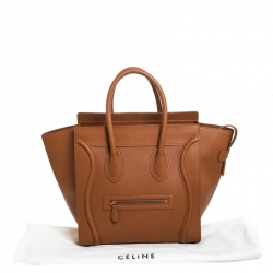 Pre Owned Celine Caramel Brown Leather Mini Luggage Tote