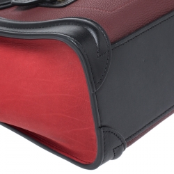 Pre Owned Celine Tricolor Leather Nano Luggage Tote