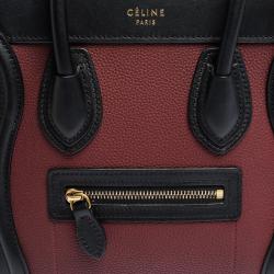 Pre Owned Celine Tricolor Leather Nano Luggage Tote