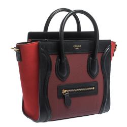 Pre Owned Celine Tricolor Leather Nano Luggage Tote