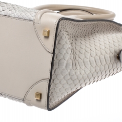 Pre Owned حقيبة لاغيدج سيلين ميني جلد وجلد ثعبان رمادية