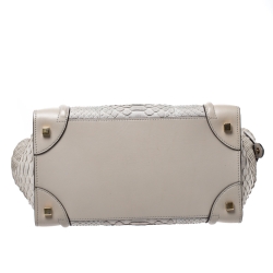 Pre Owned حقيبة لاغيدج سيلين ميني جلد وجلد ثعبان رمادية