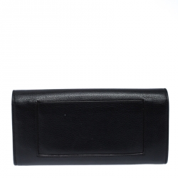 Pre Owned Celine Black Leather Large Multifunction Flap Wallet