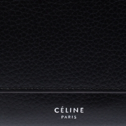 Pre Owned Celine Black Leather Large Multifunction Flap Wallet