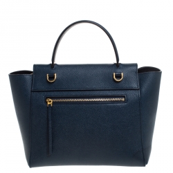 Pre Owned Celine Navy Blue Leather Belt Bag 