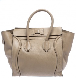 مملوكة مسبقًا حقيبة يد سيلين ميني لاغيدج جلد بيج