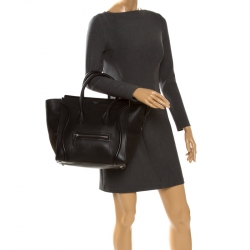 مملوكة مسبقًا Celine Black Leather Mini Luggage Tote