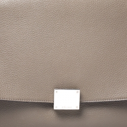 Pre Owned Celine Beige Leather and Suede Small Trapeze Bag