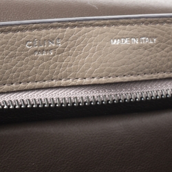 Pre Owned Celine Beige Leather and Suede Small Trapeze Bag