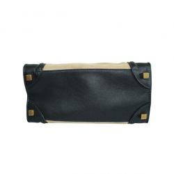 Pre Owned Celine Nude/Black Suede Leather Micro Luggage Bag