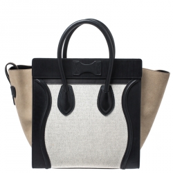 Pre Owned حقيبة يد سيلين ميني لاغيدج كانفاس و سويدي و جلد ثلاثي اللون