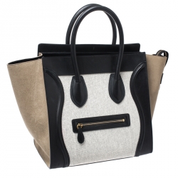 Pre Owned حقيبة يد سيلين ميني لاغيدج كانفاس و سويدي و جلد ثلاثي اللون