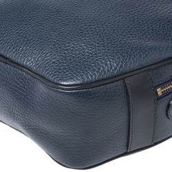 Pre Owned Celine Navy Blue Leather Front Pocket Crossbody Bag