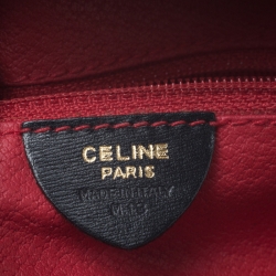 Pre Owned Celine Navy Blue Leather Front Pocket Crossbody Bag